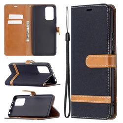 Jeans Cowboy Denim Leather Wallet Case for Xiaomi Redmi Note 10 Pro / Note 10 Pro Max - Black