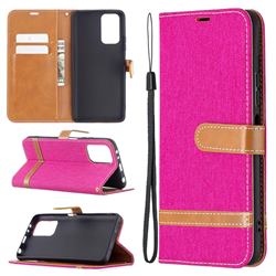 Jeans Cowboy Denim Leather Wallet Case for Xiaomi Redmi Note 10 Pro / Note 10 Pro Max - Rose
