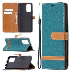 Jeans Cowboy Denim Leather Wallet Case for Xiaomi Redmi Note 10 Pro / Note 10 Pro Max - Green