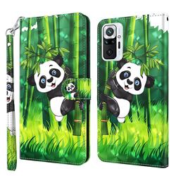 Climbing Bamboo Panda 3D Painted Leather Wallet Case for Xiaomi Redmi Note 10 Pro / Note 10 Pro Max