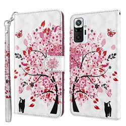 Tree and Cat 3D Painted Leather Wallet Case for Xiaomi Redmi Note 10 Pro / Note 10 Pro Max