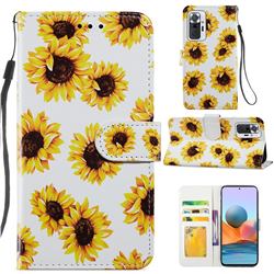 Sunflower Smooth Leather Phone Wallet Case for Xiaomi Redmi Note 10 Pro / Note 10 Pro Max