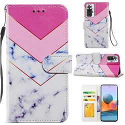Smoke Marble Smooth Leather Phone Wallet Case for Xiaomi Redmi Note 10 Pro / Note 10 Pro Max