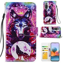 Wolf Totem Smooth Leather Phone Wallet Case for Xiaomi Redmi Note 10 Pro / Note 10 Pro Max