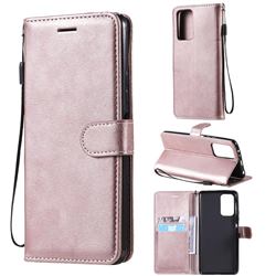 Retro Greek Classic Smooth PU Leather Wallet Phone Case for Xiaomi Redmi Note 10 Pro / Note 10 Pro Max - Rose Gold