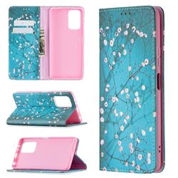 Plum Blossom Slim Magnetic Attraction Wallet Flip Cover for Xiaomi Redmi Note 10 Pro / Note 10 Pro Max