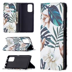 Flower Leaf Slim Magnetic Attraction Wallet Flip Cover for Xiaomi Redmi Note 10 Pro / Note 10 Pro Max