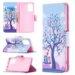 Tree and Owls Leather Wallet Case for Xiaomi Redmi Note 10 Pro / Note 10 Pro Max