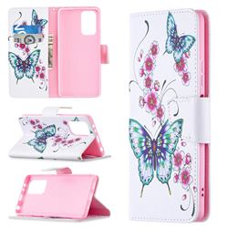 Peach Butterflies Leather Wallet Case for Xiaomi Redmi Note 10 Pro / Note 10 Pro Max