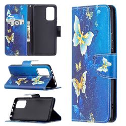 Golden Butterflies Leather Wallet Case for Xiaomi Redmi Note 10 Pro / Note 10 Pro Max