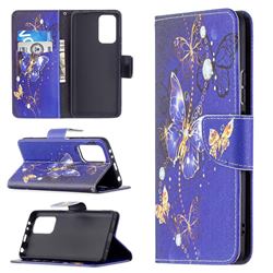 Purple Butterfly Leather Wallet Case for Xiaomi Redmi Note 10 Pro / Note 10 Pro Max