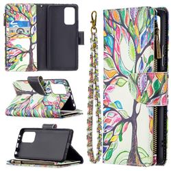 The Tree of Life Binfen Color BF03 Retro Zipper Leather Wallet Phone Case for Xiaomi Redmi Note 10 Pro / Note 10 Pro Max