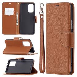 Classic Luxury Litchi Leather Phone Wallet Case for Xiaomi Redmi Note 10 Pro / Note 10 Pro Max - Brown