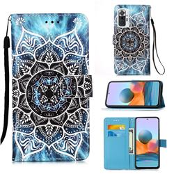 Underwater Mandala Matte Leather Wallet Phone Case for Xiaomi Redmi Note 10 Pro / Note 10 Pro Max