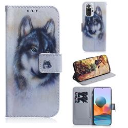 Snow Wolf PU Leather Wallet Case for Xiaomi Redmi Note 10 Pro / Note 10 Pro Max
