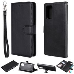 Retro Greek Detachable Magnetic PU Leather Wallet Phone Case for Xiaomi Redmi Note 10 Pro / Note 10 Pro Max - Black