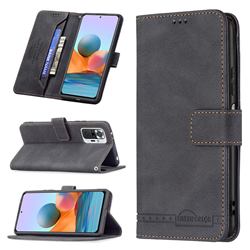 Binfen Color RFID Blocking Leather Wallet Case for Xiaomi Redmi Note 10 Pro / Note 10 Pro Max - Black