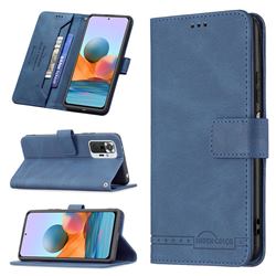 Binfen Color RFID Blocking Leather Wallet Case for Xiaomi Redmi Note 10 Pro / Note 10 Pro Max - Blue