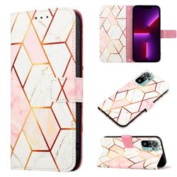 Pink White Marble Leather Wallet Protective Case for Xiaomi Redmi Note 10 Pro / Note 10 Pro Max