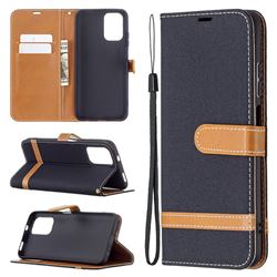 Jeans Cowboy Denim Leather Wallet Case for Xiaomi Redmi Note 10 4G / Redmi Note 10S - Black