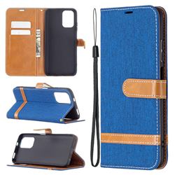Jeans Cowboy Denim Leather Wallet Case for Xiaomi Redmi Note 10 4G / Redmi Note 10S - Sapphire