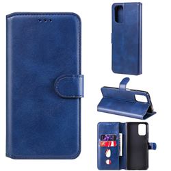 Retro Calf Matte Leather Wallet Phone Case for Xiaomi Redmi Note 10 4G / Redmi Note 10S - Blue