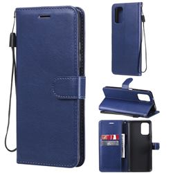Retro Greek Classic Smooth PU Leather Wallet Phone Case for Xiaomi Redmi Note 10 4G / Redmi Note 10S - Blue