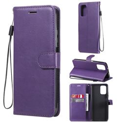 Retro Greek Classic Smooth PU Leather Wallet Phone Case for Xiaomi Redmi Note 10 4G / Redmi Note 10S - Purple