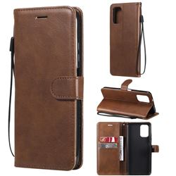 Retro Greek Classic Smooth PU Leather Wallet Phone Case for Xiaomi Redmi Note 10 4G / Redmi Note 10S - Brown