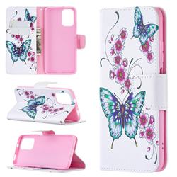 Peach Butterflies Leather Wallet Case for Xiaomi Redmi Note 10 4G / Redmi Note 10S
