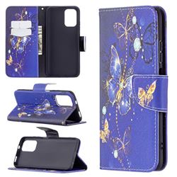 Purple Butterfly Leather Wallet Case for Xiaomi Redmi Note 10 4G / Redmi Note 10S