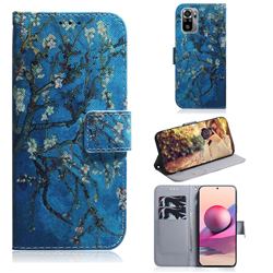 Apricot Tree PU Leather Wallet Case for Xiaomi Redmi Note 10 4G / Redmi Note 10S