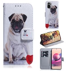 Pug Dog PU Leather Wallet Case for Xiaomi Redmi Note 10 4G / Redmi Note 10S