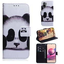 Sleeping Panda PU Leather Wallet Case for Xiaomi Redmi Note 10 4G / Redmi Note 10S