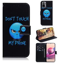Not Touch My Phone PU Leather Wallet Case for Xiaomi Redmi Note 10 4G / Redmi Note 10S