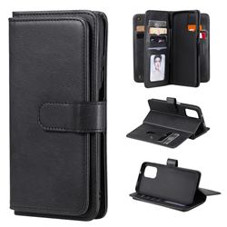 Multi-function Ten Card Slots and Photo Frame PU Leather Wallet Phone Case Cover for Xiaomi Redmi Note 10 4G / Redmi Note 10S - Black