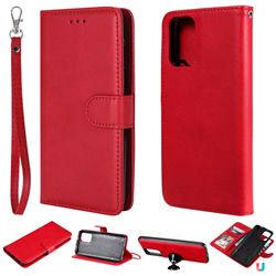 Retro Greek Detachable Magnetic PU Leather Wallet Phone Case for Xiaomi Redmi Note 10 4G / Redmi Note 10S - Red