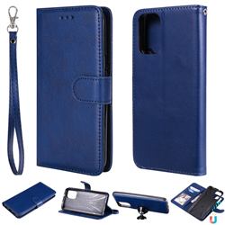 Retro Greek Detachable Magnetic PU Leather Wallet Phone Case for Xiaomi Redmi Note 10 4G / Redmi Note 10S - Blue