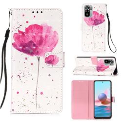 Watercolor 3D Painted Leather Wallet Case for Xiaomi Redmi Note 10 4G / Redmi Note 10S