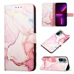 Rose Gold Marble Leather Wallet Protective Case for Xiaomi Redmi Note 10 4G / Redmi Note 10S