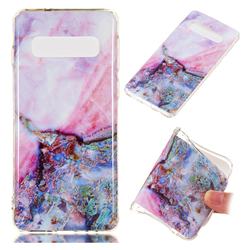 Purple Amber Soft TPU Marble Pattern Phone Case for Samsung Galaxy S10 (6.1 inch)