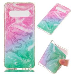 Pink Green Soft TPU Marble Pattern Case for Samsung Galaxy S10 (6.1 inch)