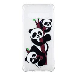 Three Pandas Anti-fall Clear Varnish Soft TPU Back Cover for Samsung Galaxy S10 (6.1 inch)