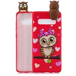 Bow Owl Soft 3D Climbing Doll Soft Case for Samsung Galaxy S10 (6.1 inch)