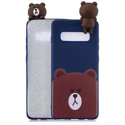 Cute Bear Soft 3D Climbing Doll Soft Case for Samsung Galaxy S10 (6.1 inch)