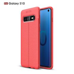 Luxury Auto Focus Litchi Texture Silicone TPU Back Cover for Samsung Galaxy S10 (6.1 inch) - Red