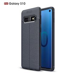 Luxury Auto Focus Litchi Texture Silicone TPU Back Cover for Samsung Galaxy S10 (6.1 inch) - Dark Blue
