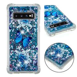 Flower Butterfly Dynamic Liquid Glitter Sand Quicksand Star TPU Case for Samsung Galaxy S10 (6.1 inch)