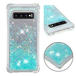 Dynamic Liquid Glitter Sand Quicksand TPU Case for Samsung Galaxy S10 (6.1 inch) - Silver Blue Star