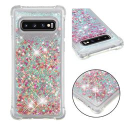 Dynamic Liquid Glitter Sand Quicksand TPU Case for Samsung Galaxy S10 (6.1 inch) - Rose Gold Love Heart